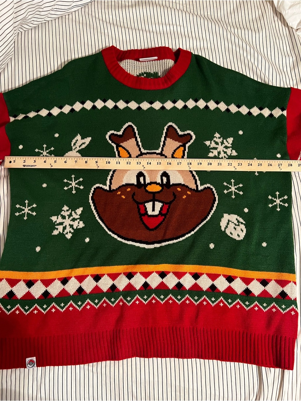 Pokémon Center Holiday Christmas Ugly Sweater Stantler Reindeer 2XL - Picture 9 of 9